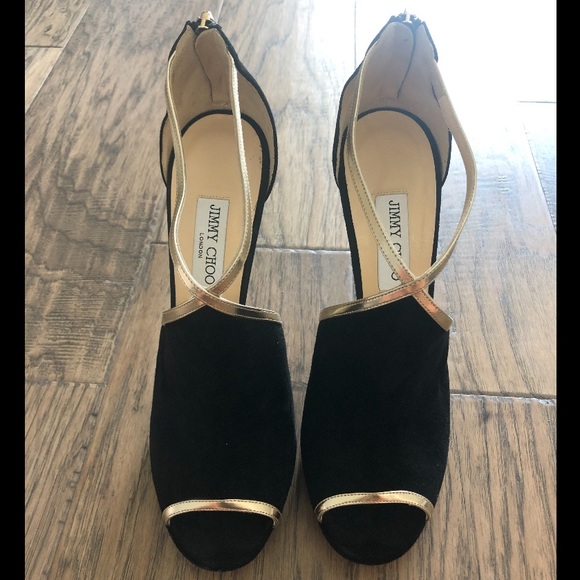 Jimmy Choo Suede/Mirror Leather Heels - Picture 2 of 2